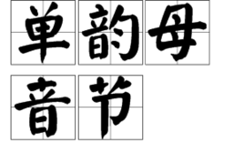 单韵母音节