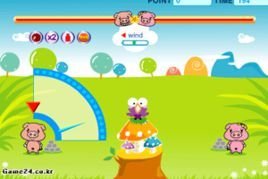 小猪对战扔石头小游戏