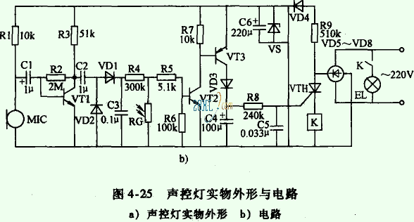 电子技术声控灯原理图,基础点。_360问答
