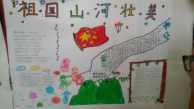 祖国山河多壮美手抄报*
