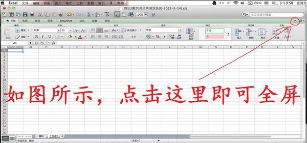 MAC Office 2011中的Word , Excel怎么全屏_3