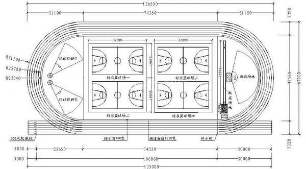 250米环形跑道的具体尺寸_360v环形小学陈家高陵滩图片